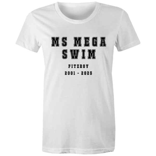 MS Mega Swim T-Shirt - Fitzroy 25th - WOMENS WHITE