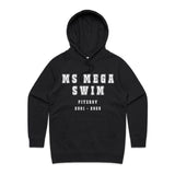 MS Mega Swim Hoodie - Fitzroy 25th - WOMENS BLACK