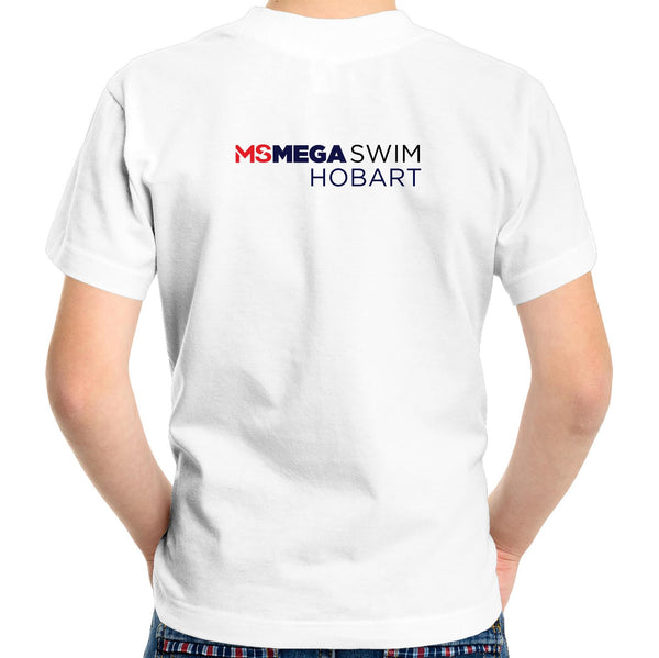 MS Mega Swim Hobart  - Kid's White T-Shirt