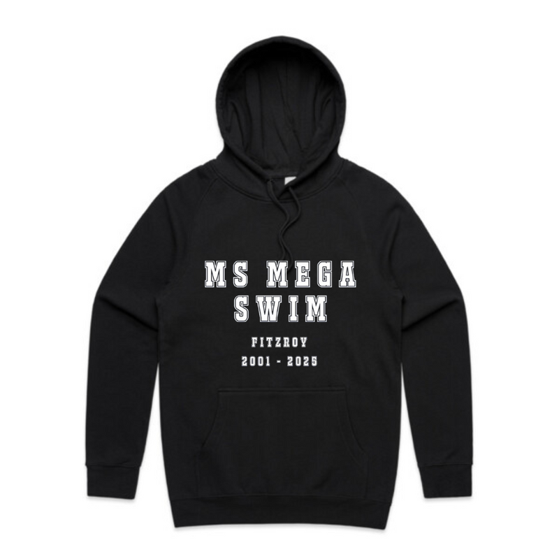 MS Mega Swim Hoodie - Fitzroy 25th - MENS BLACK